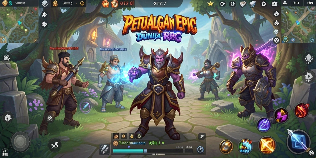 Tampilan gameplay RPG yang fantastis dan mendebarkan dalam GT777.