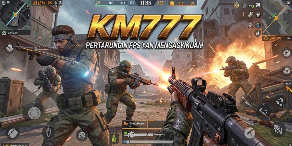 Gameplay KM777 dengan aksi tembak-menembak seru dan intens.