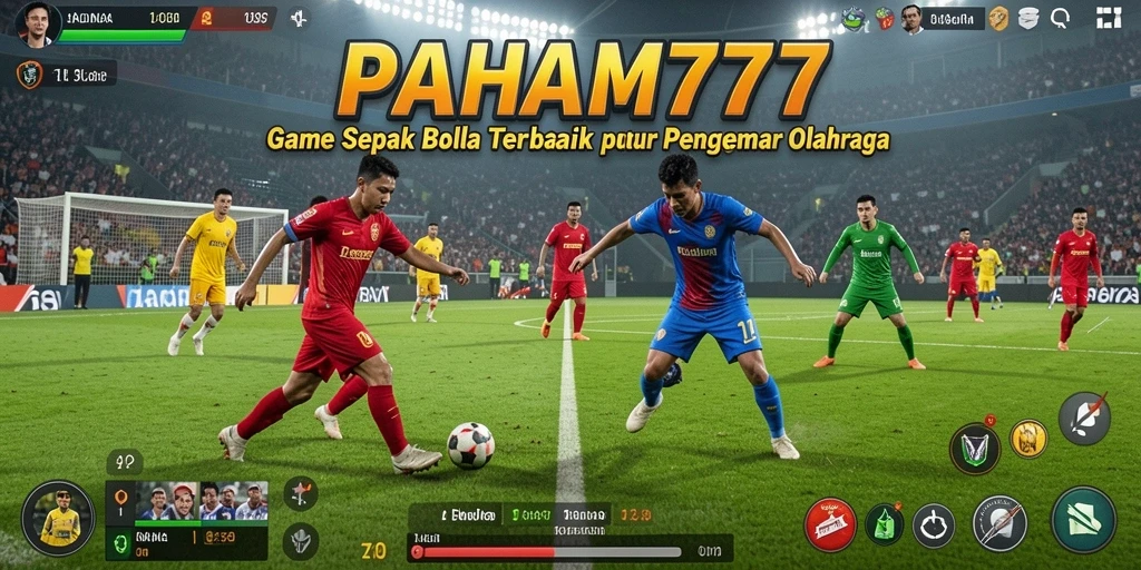 Screenshot gameplay PAHAM777 dengan aksi sepak bola yang seru.